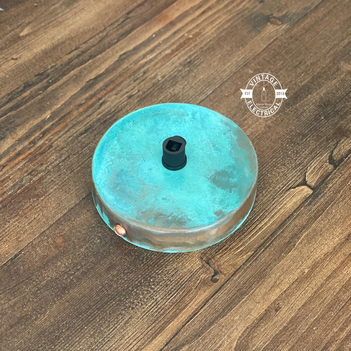 Brassvane verdigris copper ceiling rose overall view