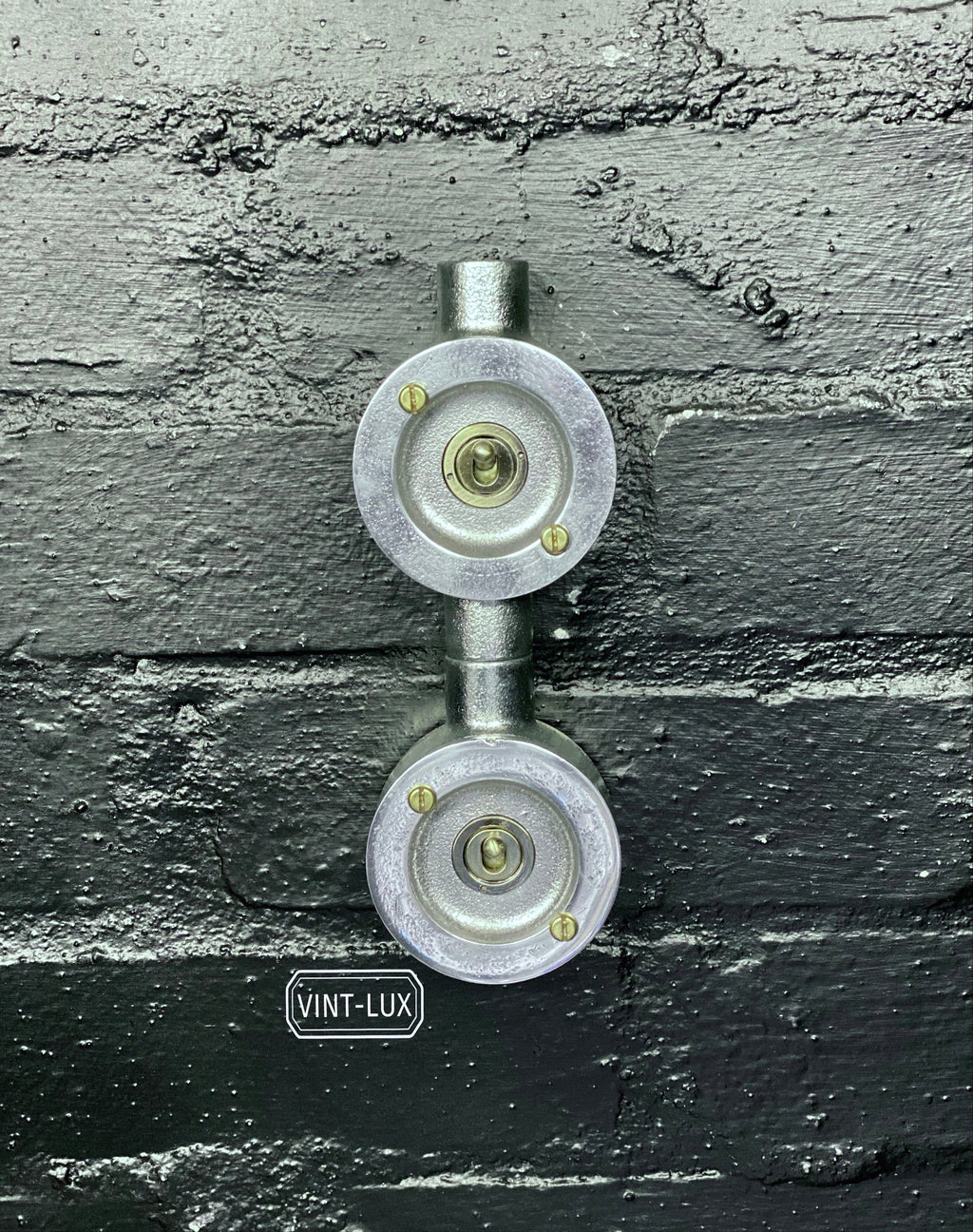 Brassvane double gang conduit light switch additional view 3