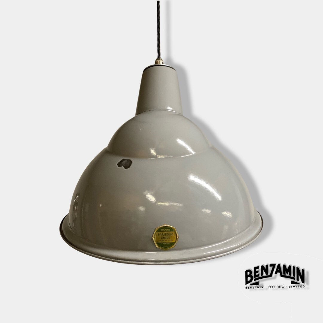 Brassvane parabolic reflector pendant light overall view