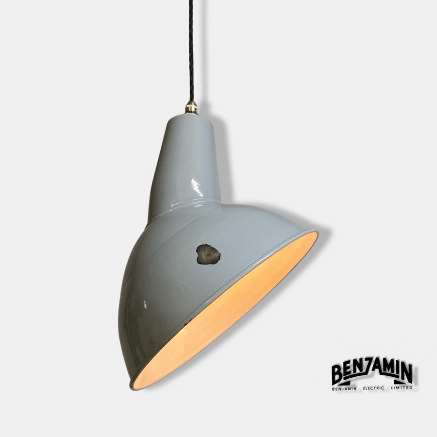 Brassvane gray parabolic pendant light overall view