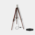 Brassvane tripod searchlight floor lamp overall view