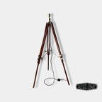 Brassvane tripod searchlight floor lamp overall view
