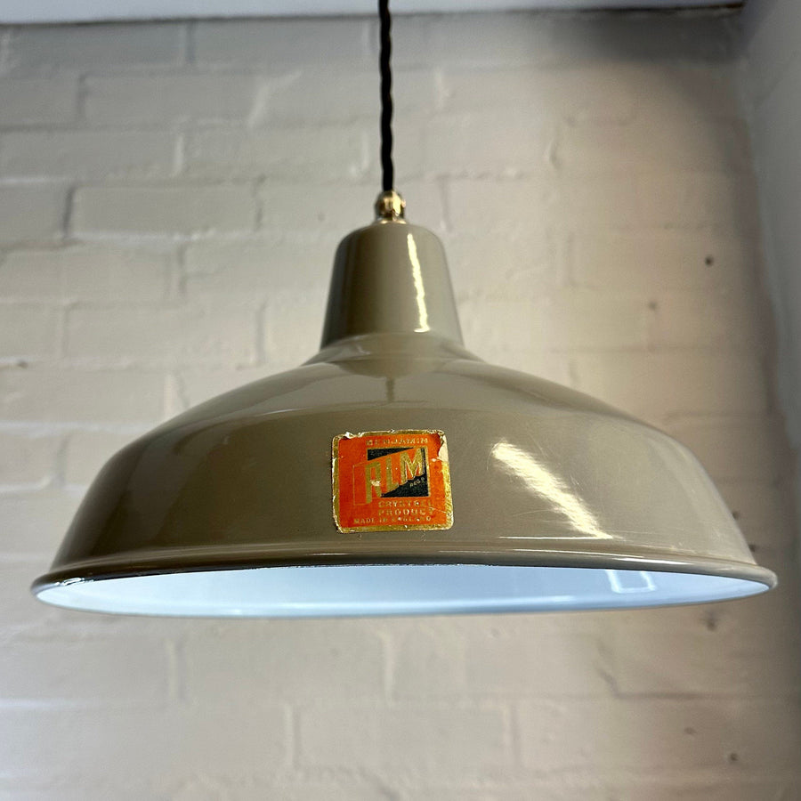 Brassvane gray RLM pendant light overall view