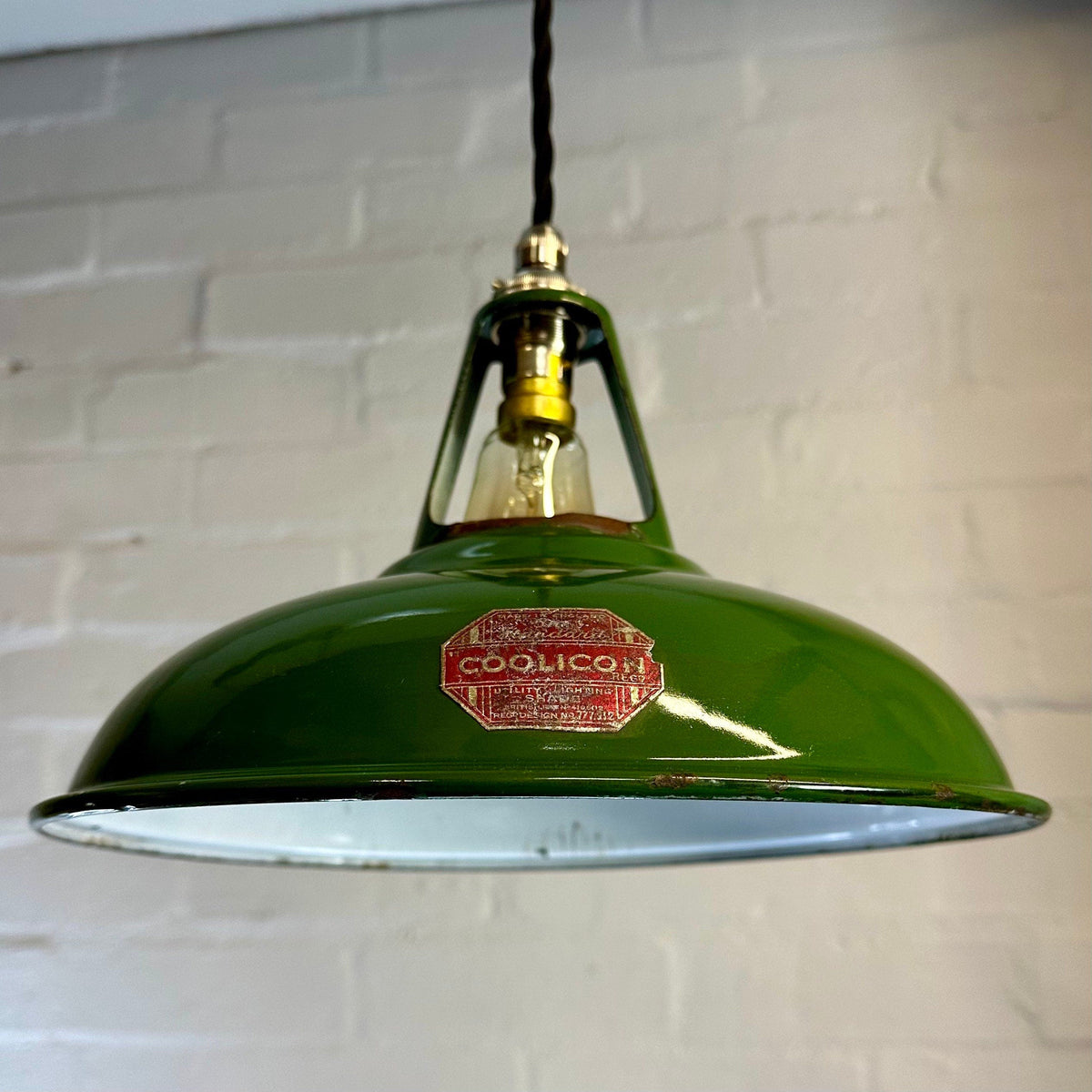 Brassvane green pendant light overall view