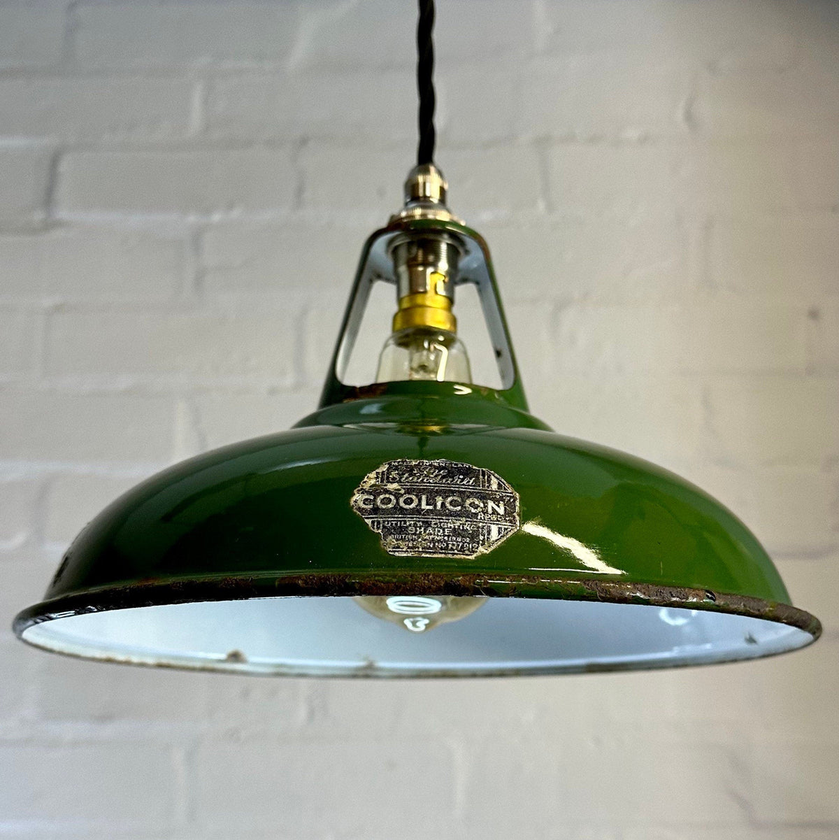Brassvane green pendant light overall view