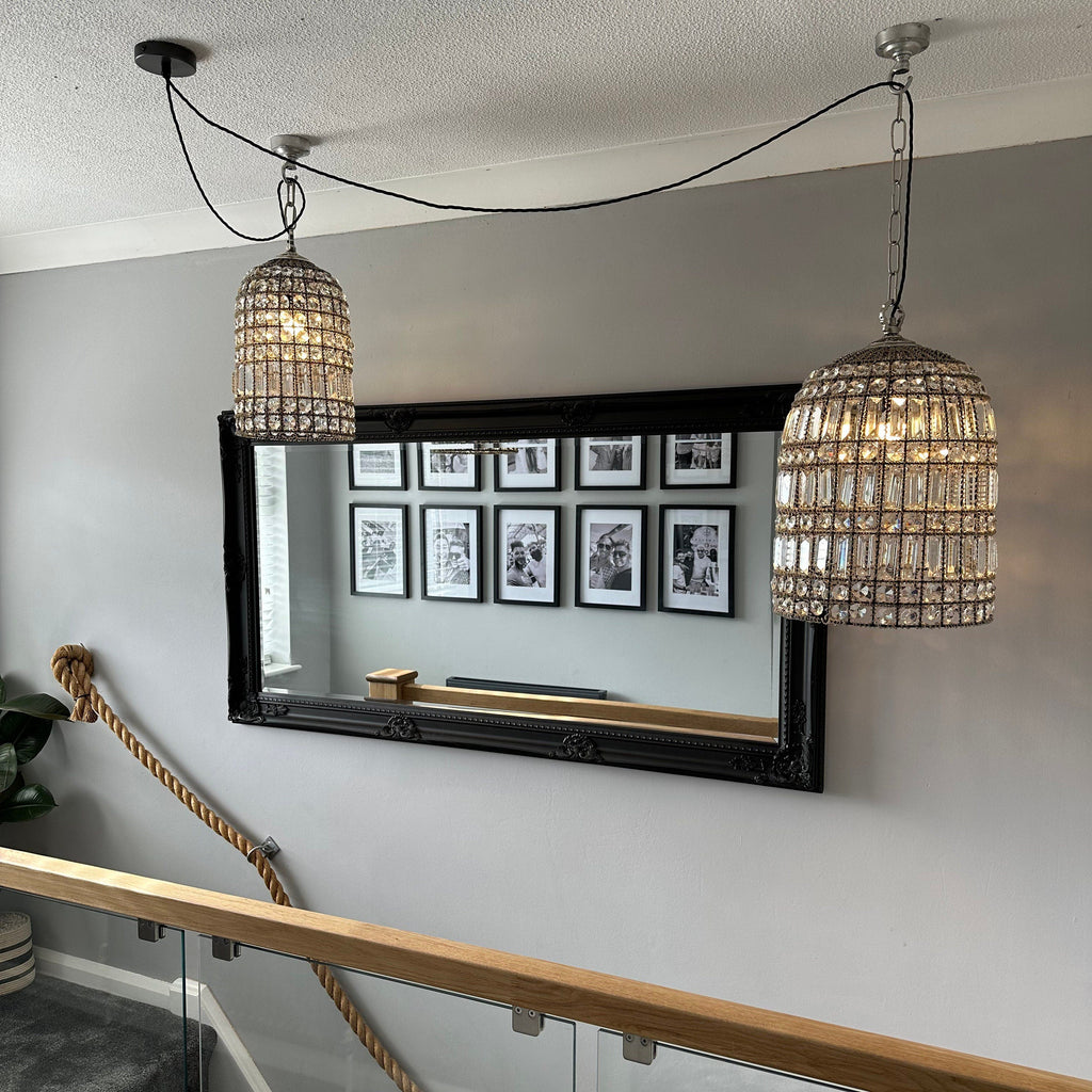 Brassvane glass bird cage chandelier additional view 2