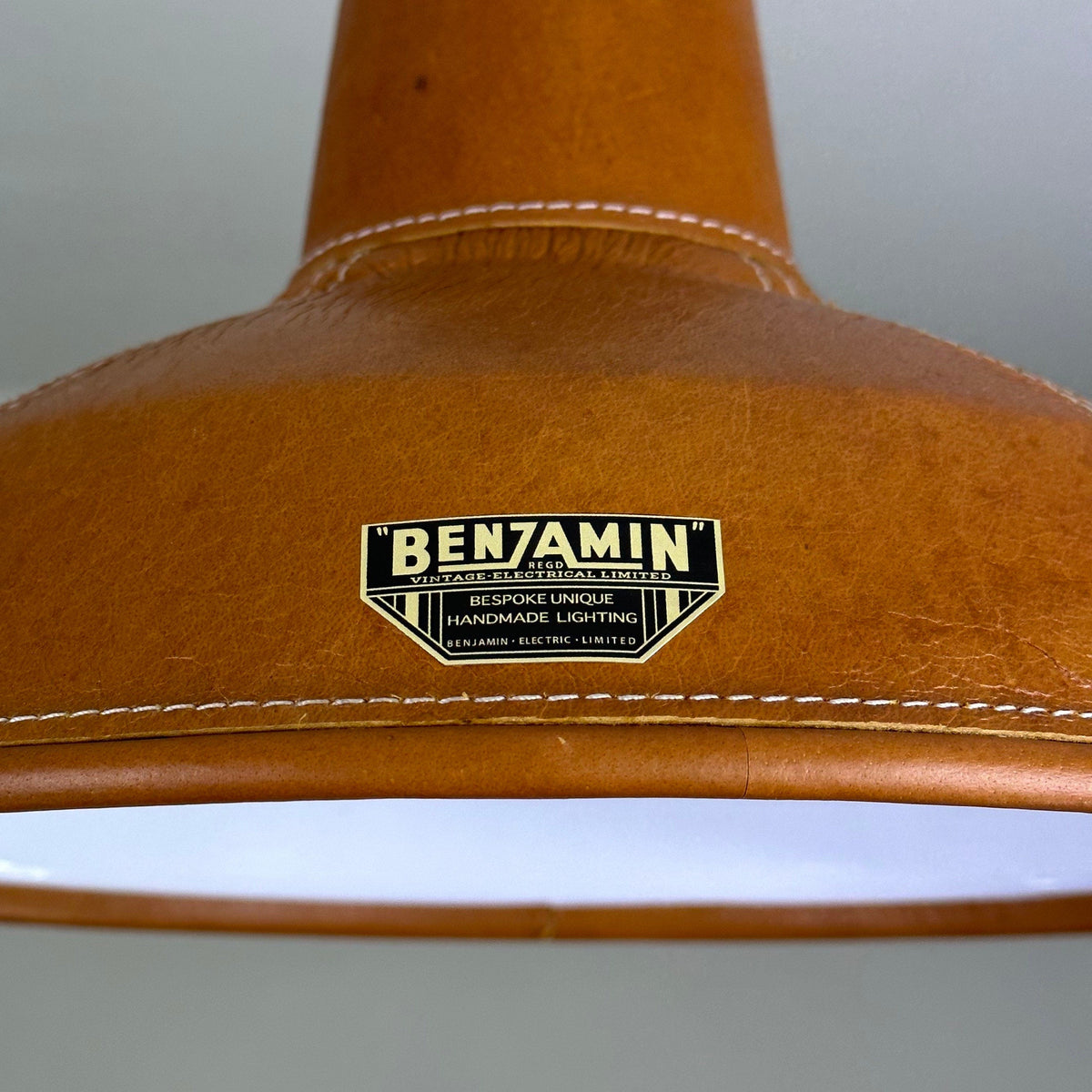 Brassvane tan leather RLM pendant light additional view 3