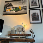 Brassvane silver plated brass clamp desk lamp overall view