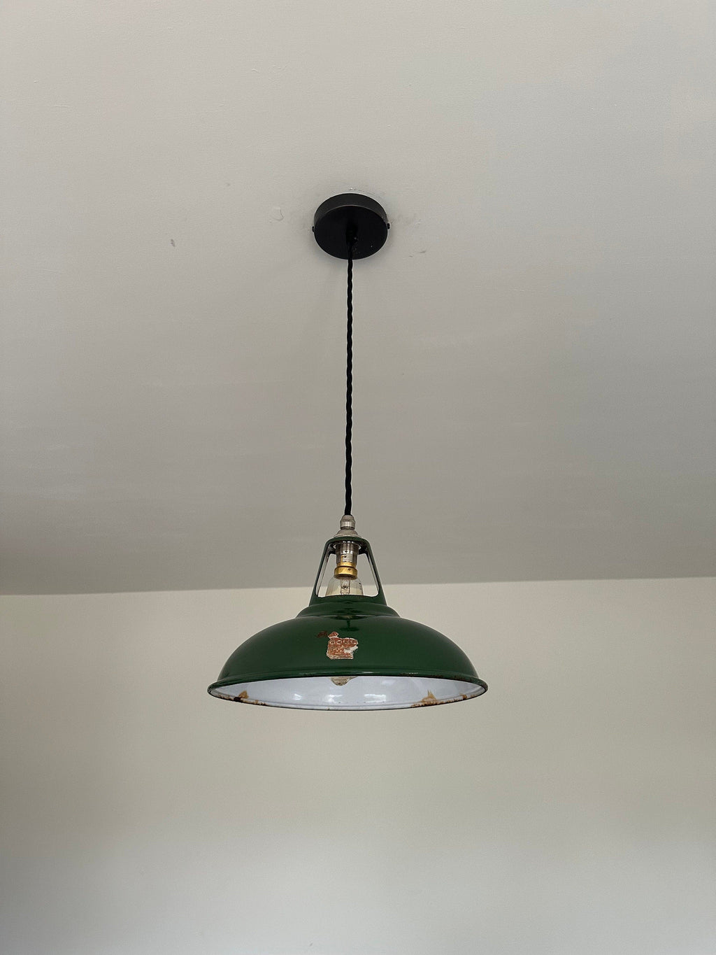 Brassvane green restored pendant light additional view 2