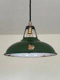 Brassvane green restored pendant light overall view