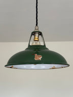 Brassvane green restored pendant light overall view