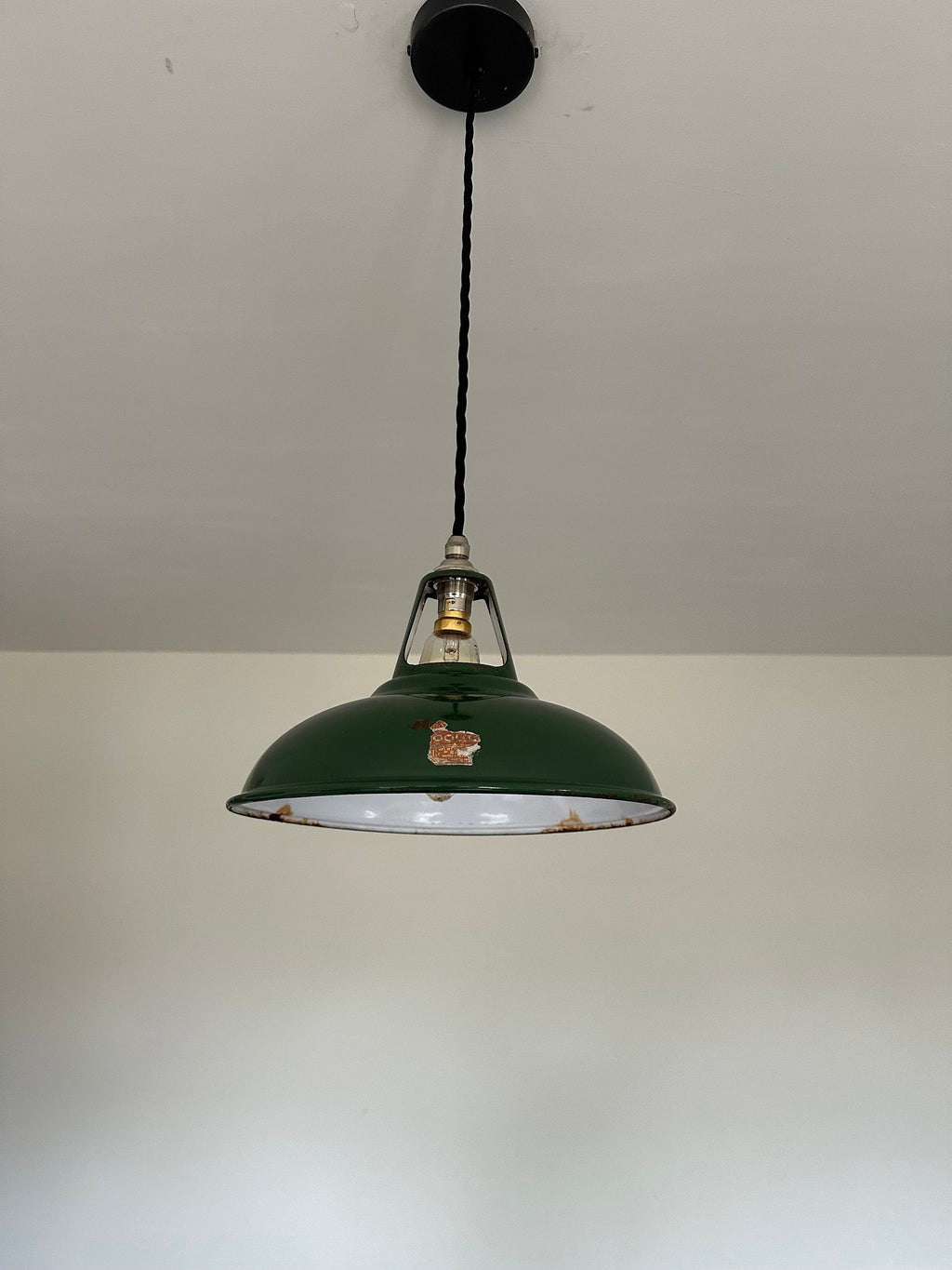 Brassvane green restored pendant light additional view 4