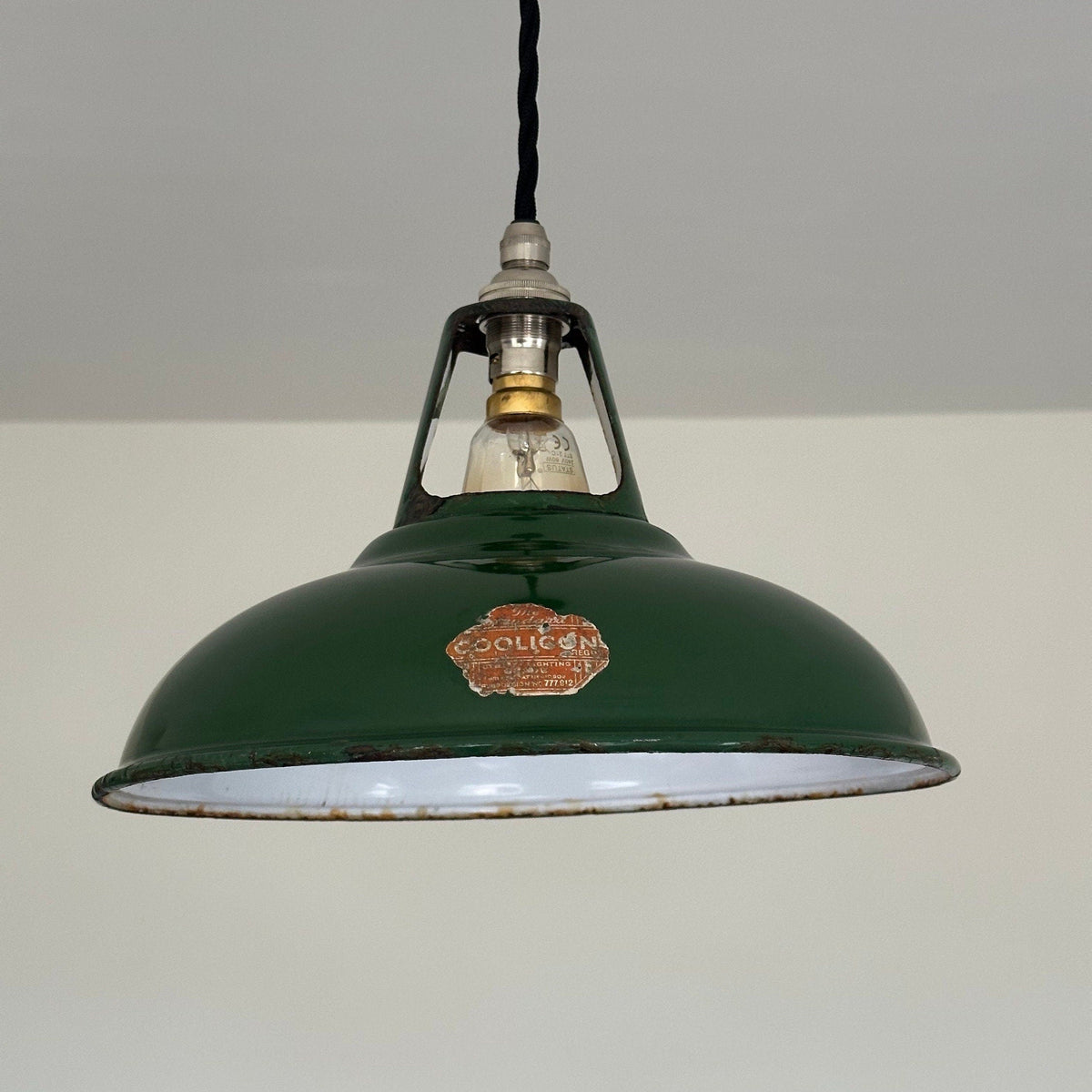 Brassvane green coolie pendant light overall view