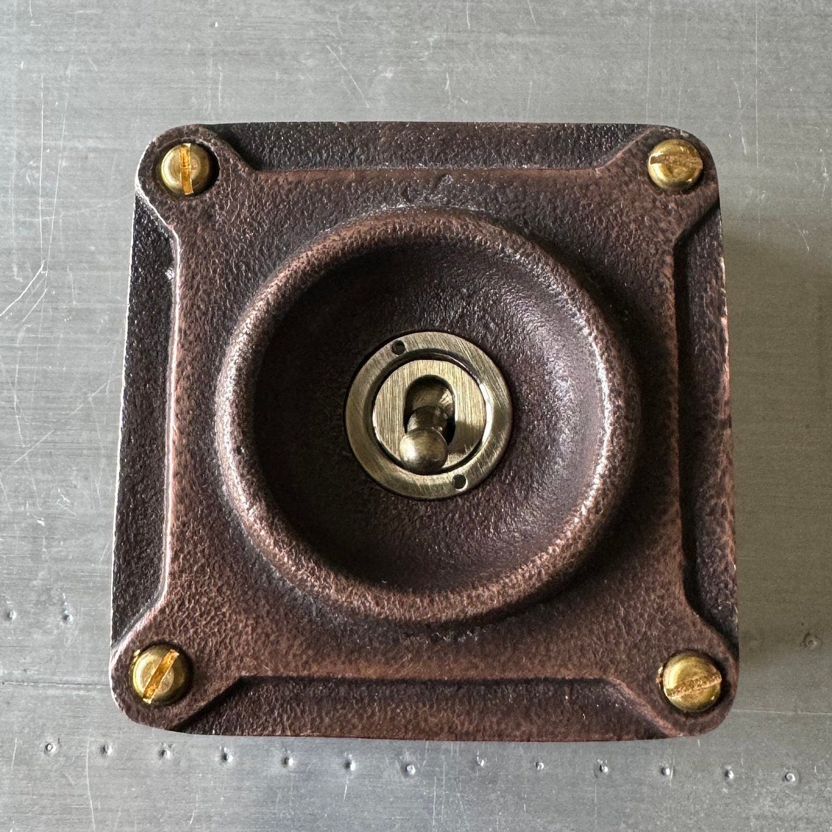 Brassvane antique copper conduit light switch additional view 4
