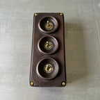 Brassvane 3 gang conduit light switch additional view 3