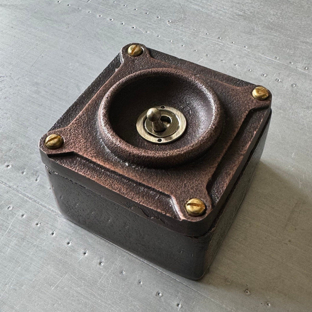Brassvane antique copper conduit light switch additional view 3