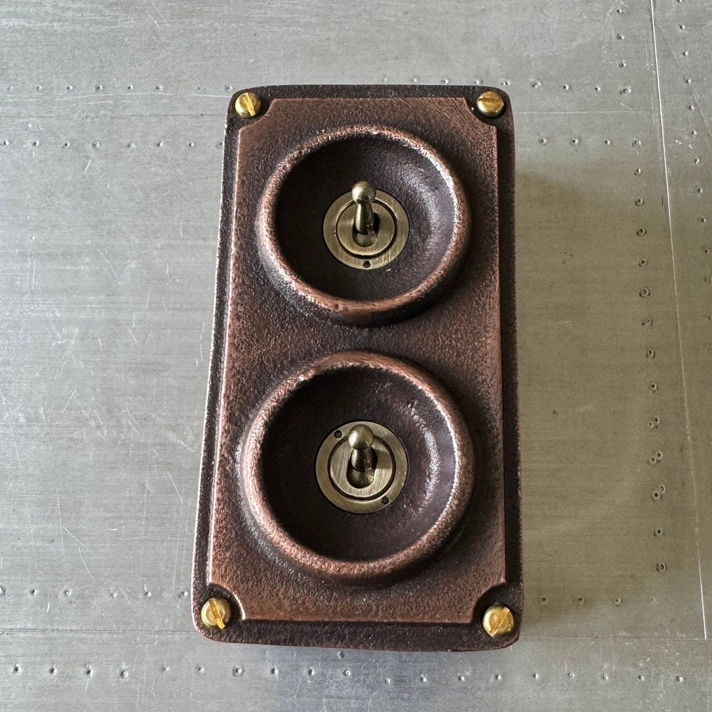 Brassvane antique copper conduit light switch additional view 3