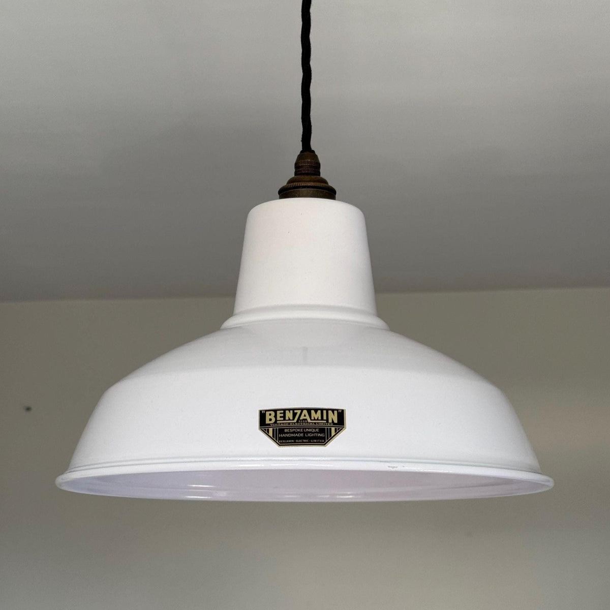 Brassvane white RLM pendant light additional view 2