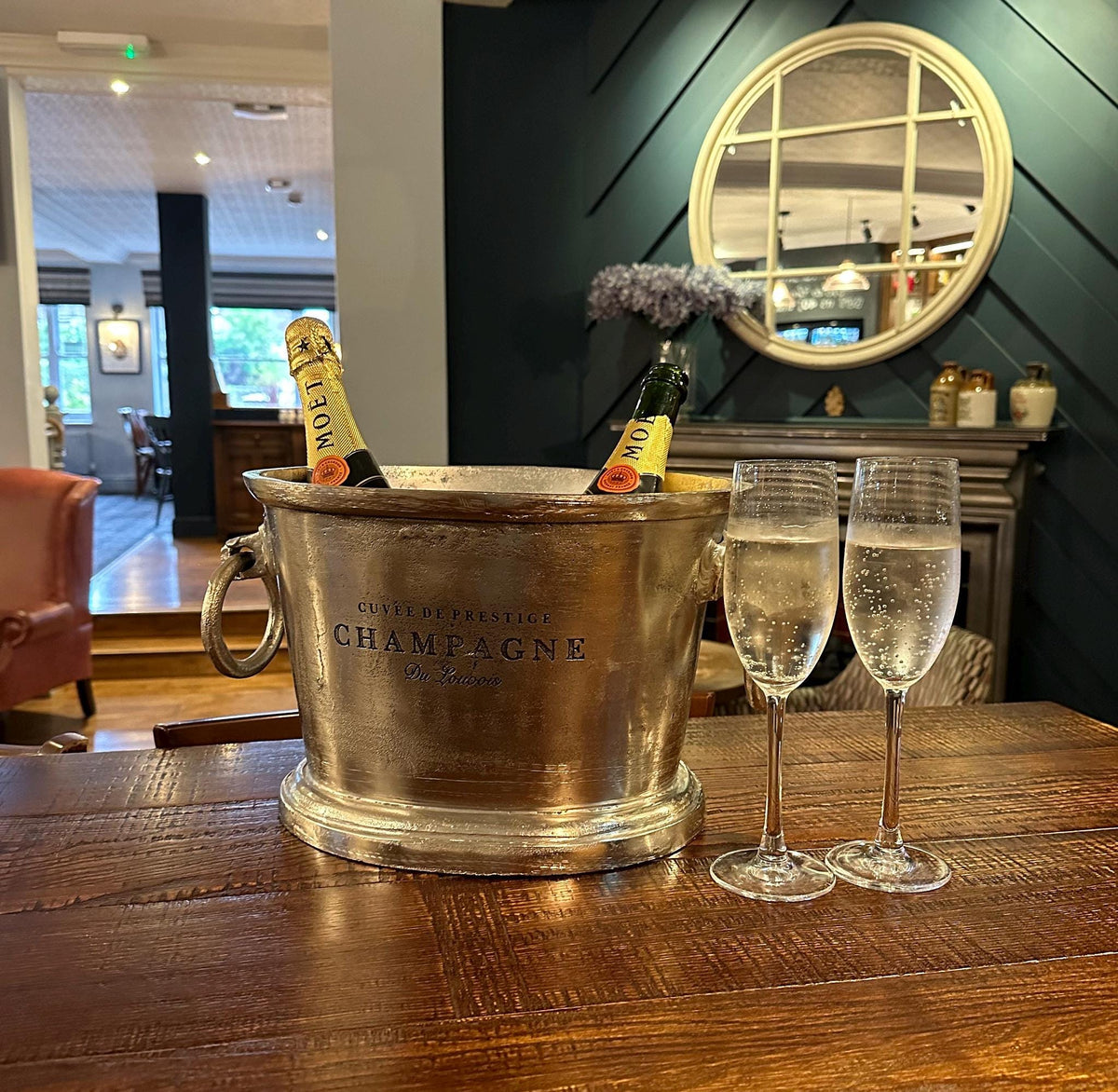 Brassvane raw cast champagne ice bucket additional view 2