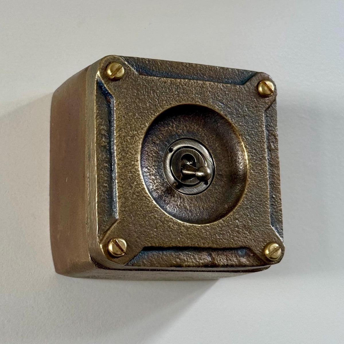 Brassvane antique brass light switch overall view