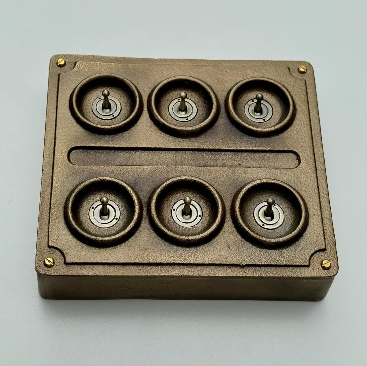 Brassvane 6 gang toggle light switch additional view 5