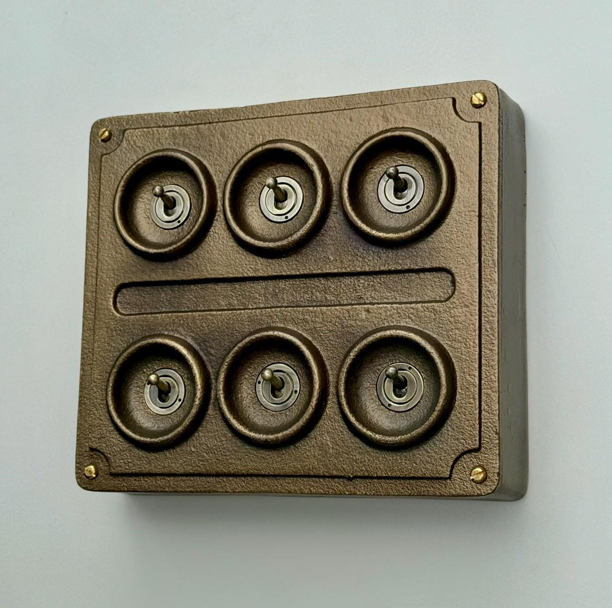 Brassvane 6 gang toggle light switch additional view 6