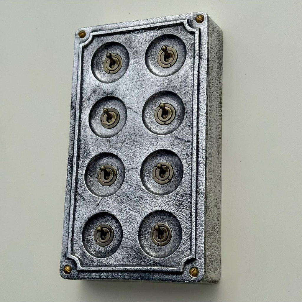 Brassvane 8 gang conduit light switch additional view 6