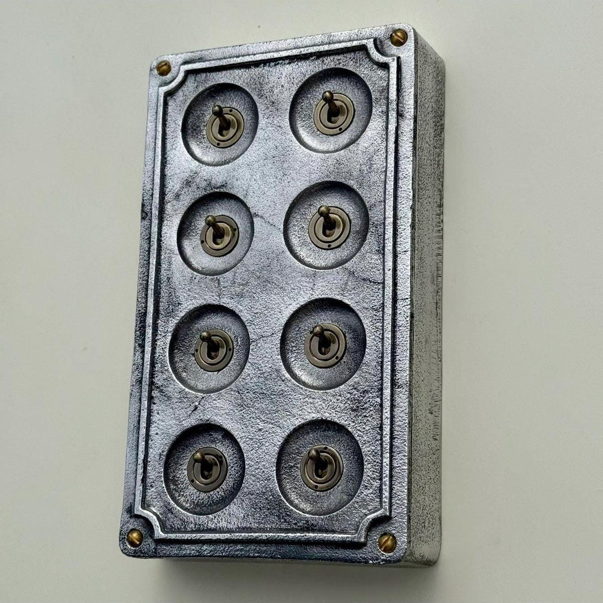 Brassvane 8 gang conduit light switch additional view 6