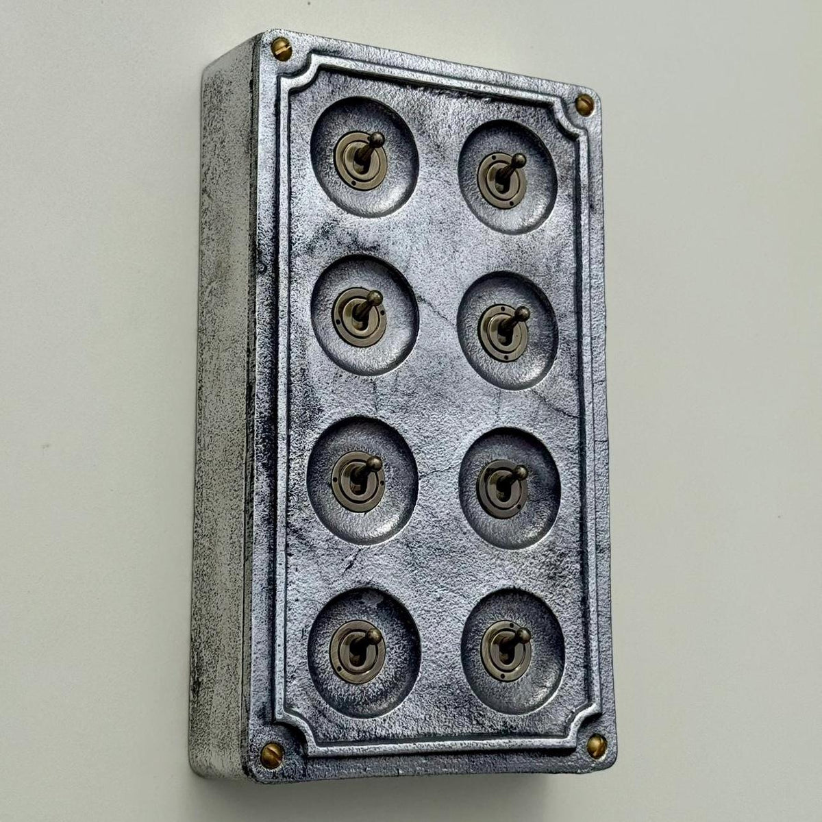 Brassvane 8 gang conduit light switch additional view 8