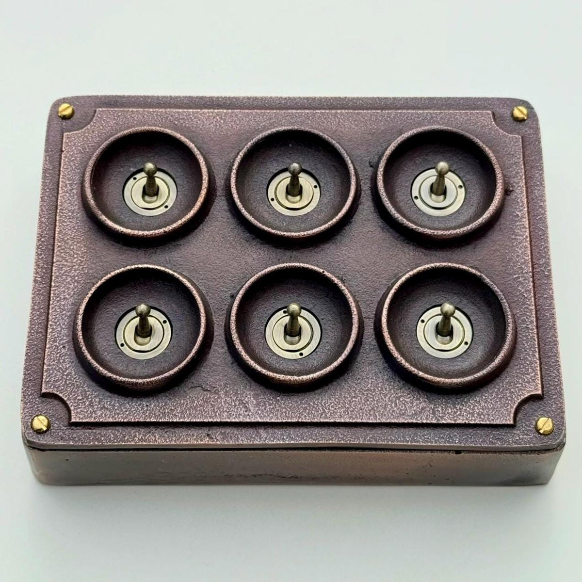 Brassvane 6 gang toggle light switch additional view 5