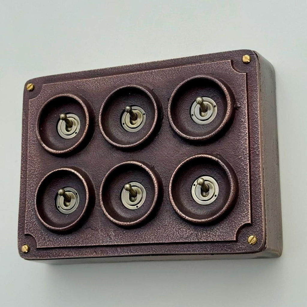 Brassvane 6 gang toggle light switch additional view 6