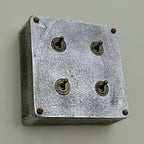 Brassvane 4 gang conduit light switch additional view 7