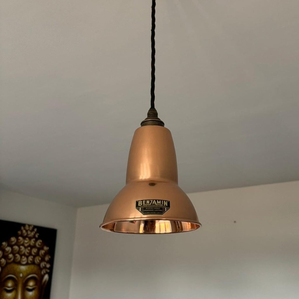 Brassvane handspun copper pendant light additional view 2