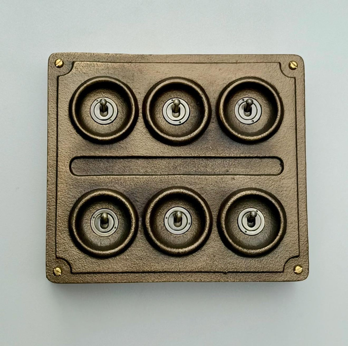 Brassvane 6 gang toggle light switch additional view 4