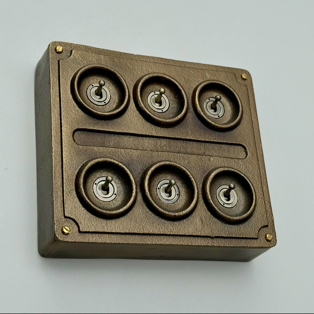 Brassvane 6 gang toggle light switch additional view 7