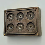 Brassvane 6 gang conduit light switch additional view 3