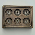 Brassvane 6 gang conduit light switch additional view 4