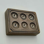 Brassvane 6 gang conduit light switch additional view 5