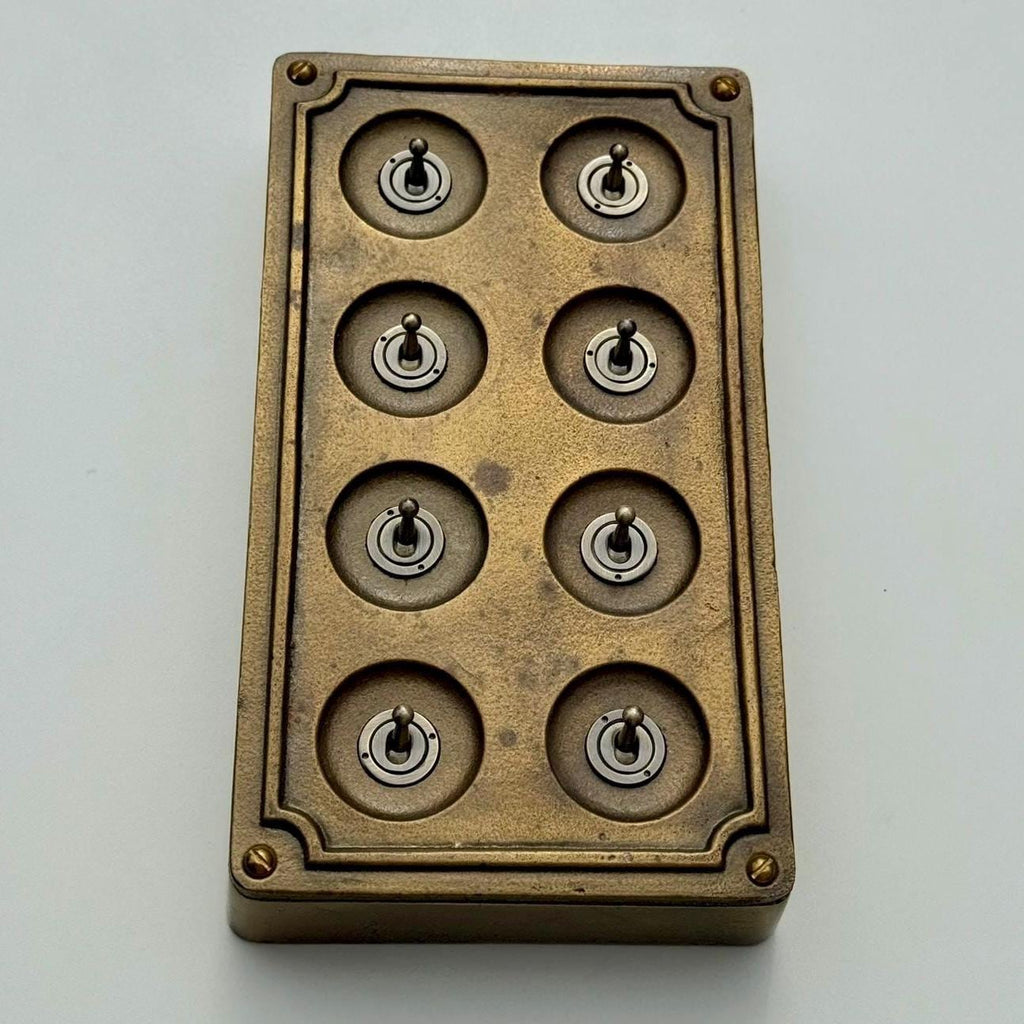 Brassvane 8 gang conduit light switch additional view 5