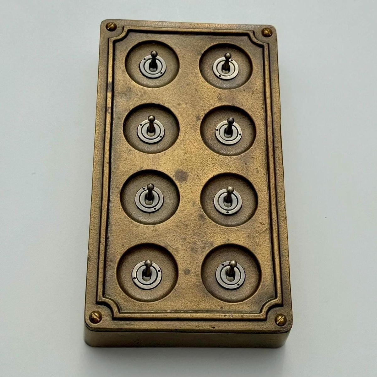 Brassvane 8 gang conduit light switch additional view 5