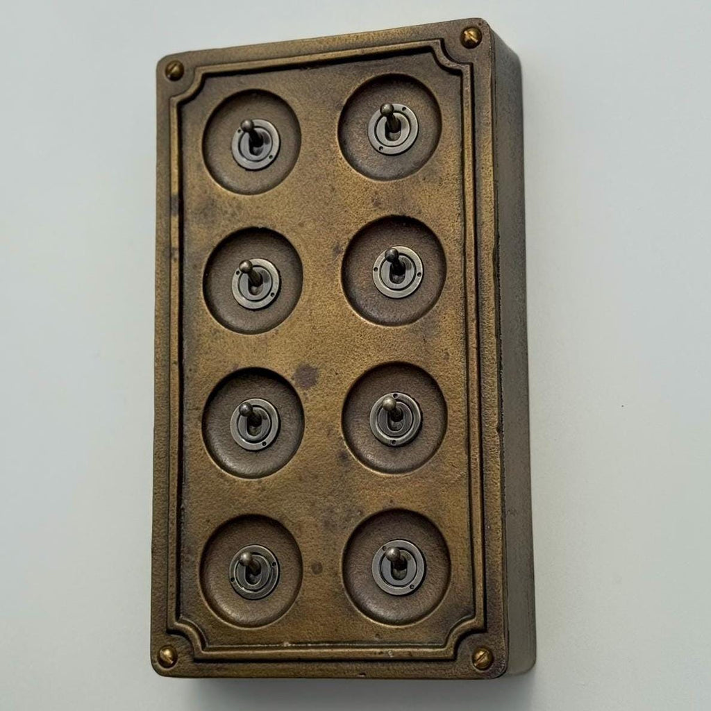 Brassvane 8 gang conduit light switch additional view 6