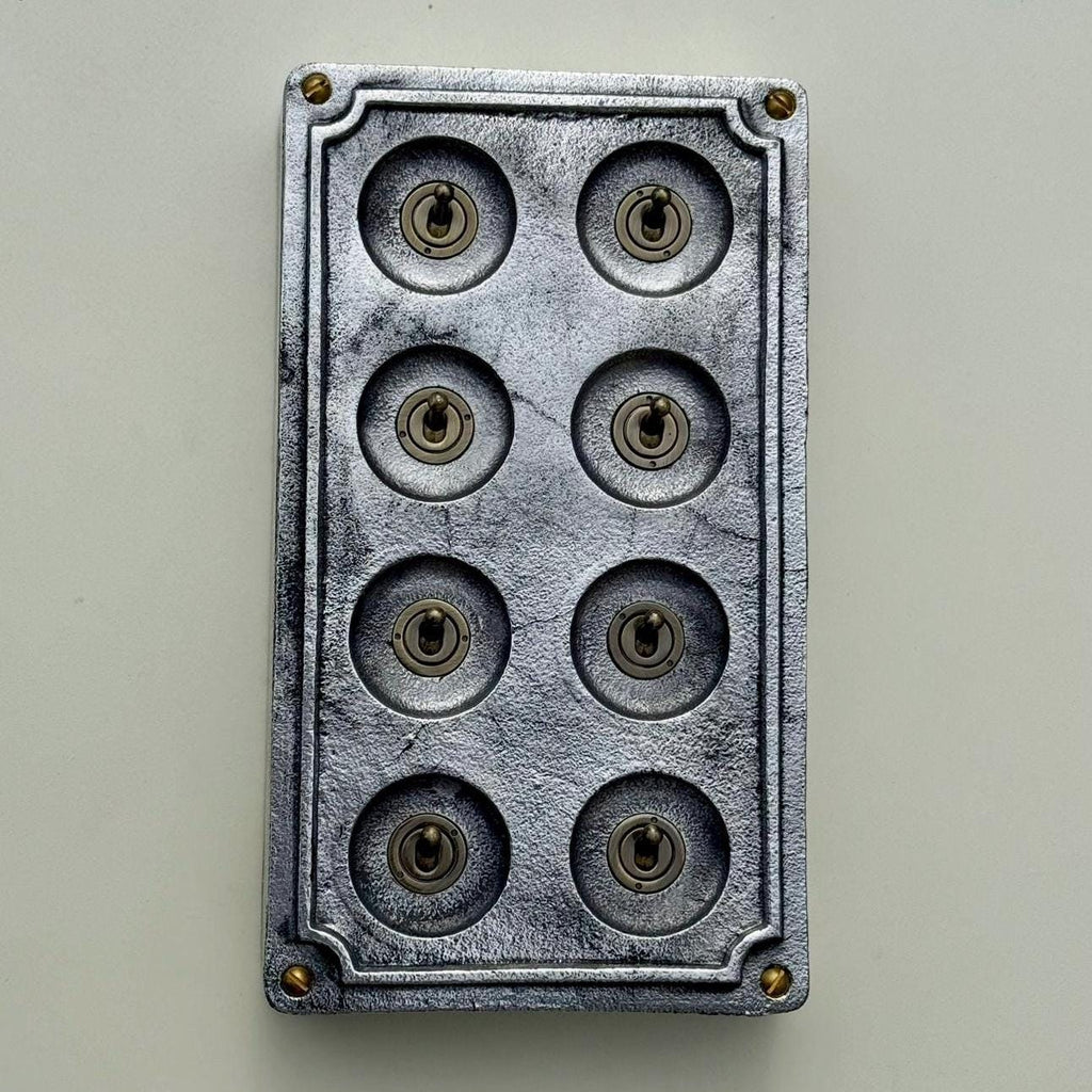 Brassvane 8 gang conduit light switch additional view 7