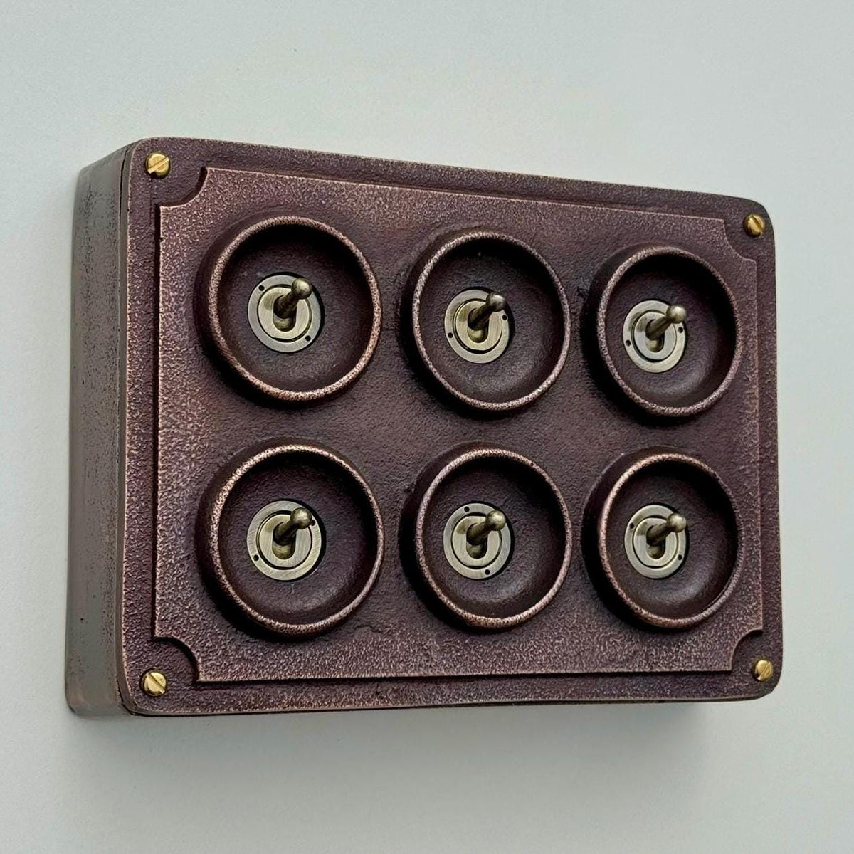 Brassvane 6 gang toggle light switch additional view 7