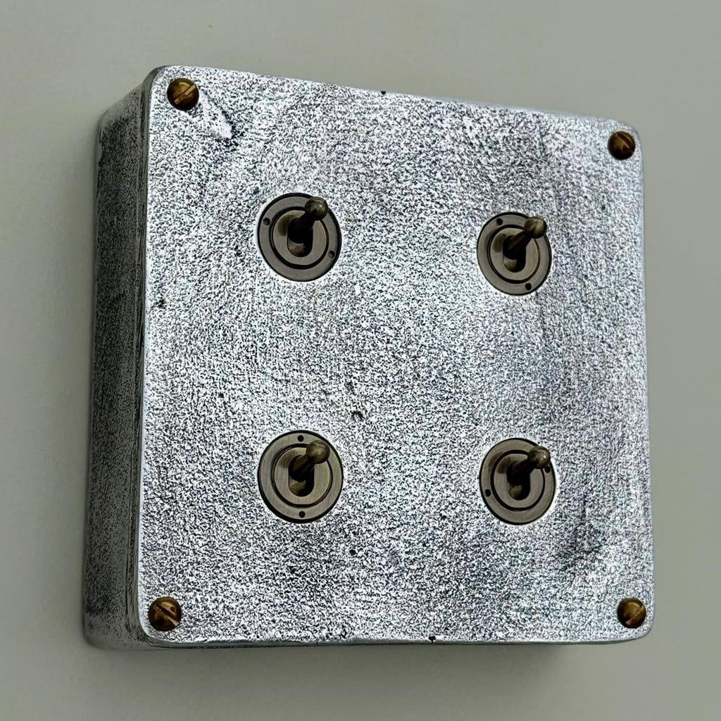 Brassvane 4 gang conduit light switch additional view 3