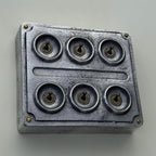 Brassvane 6 gang conduit light switch additional view 4
