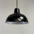 Brassvane midnight black dome pendant light overall view