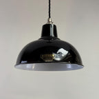 Brassvane midnight black dome pendant light overall view