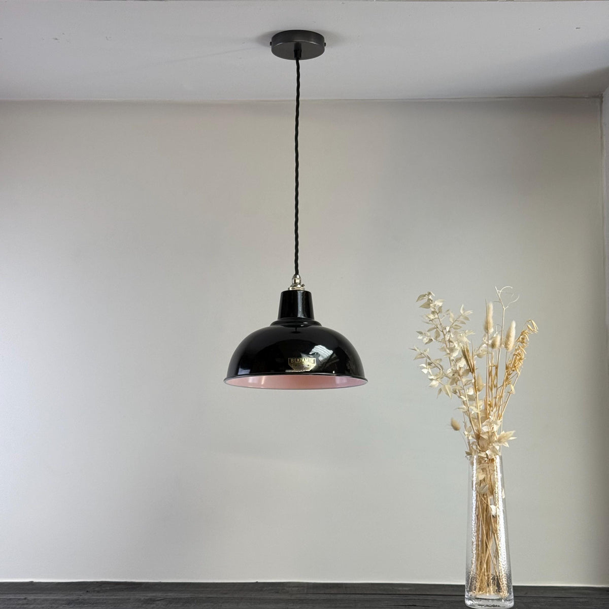Brassvane midnight black dome pendant light additional view 3