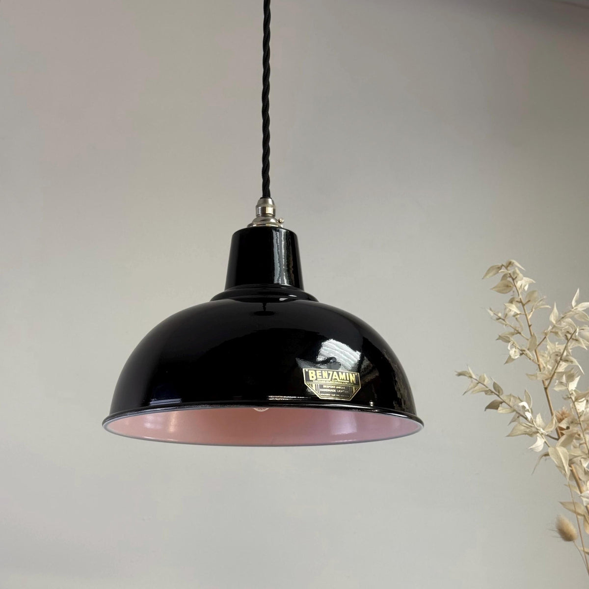 Brassvane midnight black dome pendant light additional view 4