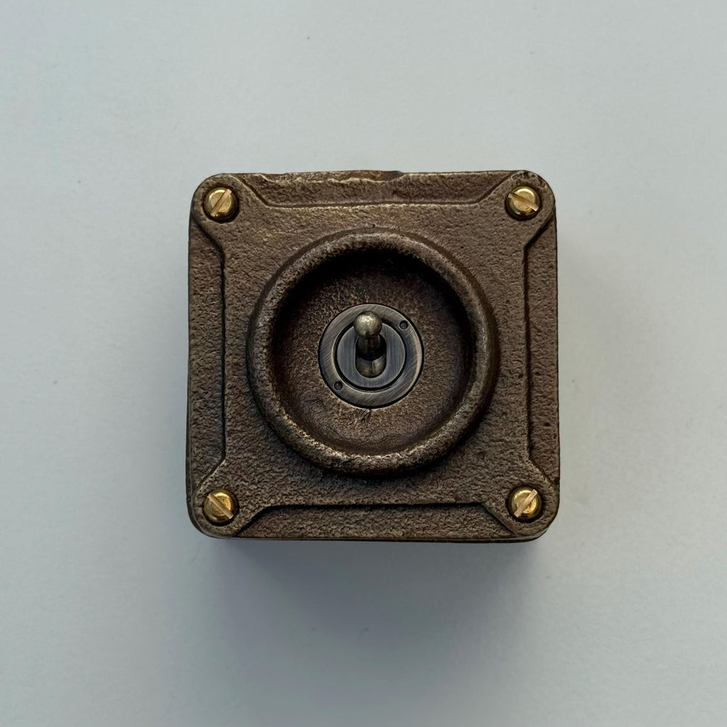 Brassvane antique brass conduit toggle switch additional view 6